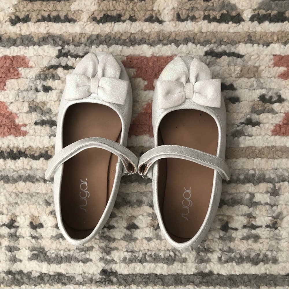 Sugar Toddler Girl Glittery White Shoes-size 10